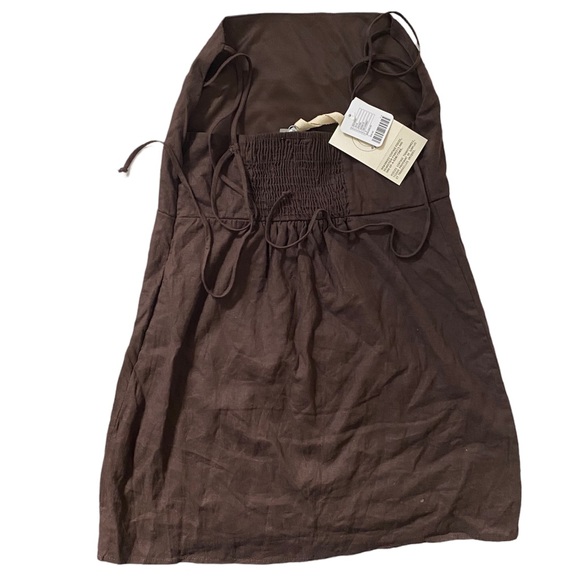 Urban Renewal Eco Linen Smocked Back Mini Dress sz L - Picture 7 of 9